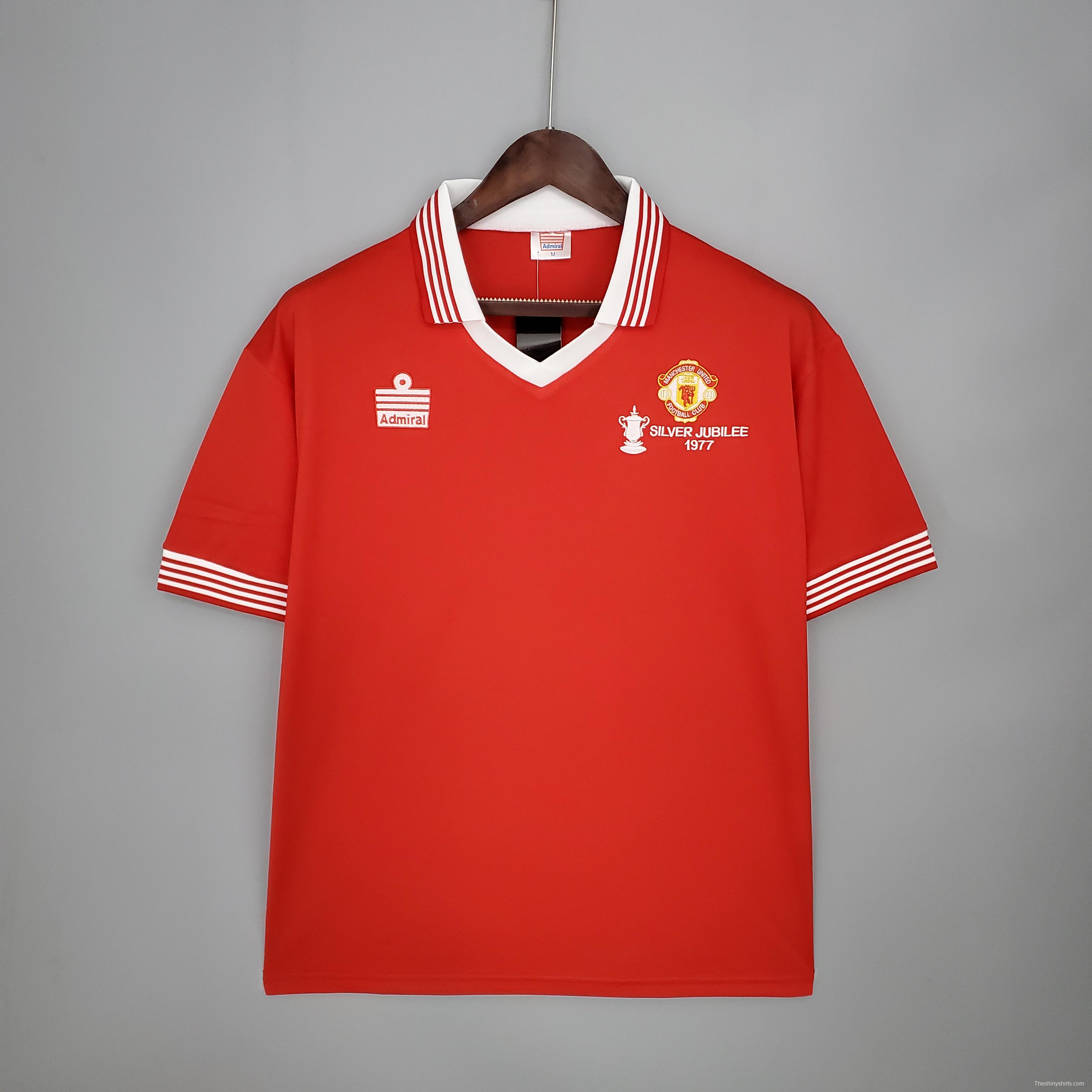 Retro Manchester United 1977 home Soccer Jersey