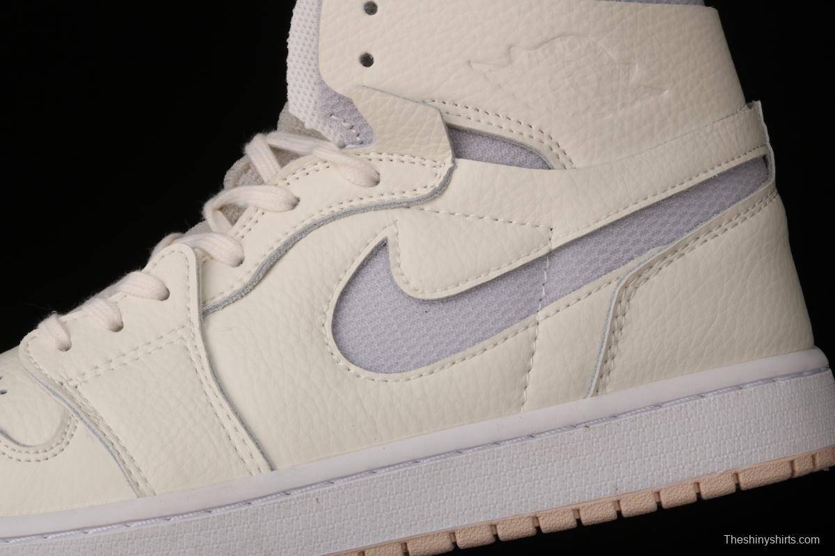 Air Jordan 1 Zoom Air CMFT Pearl White High Top Basketball shoes CT0979-107