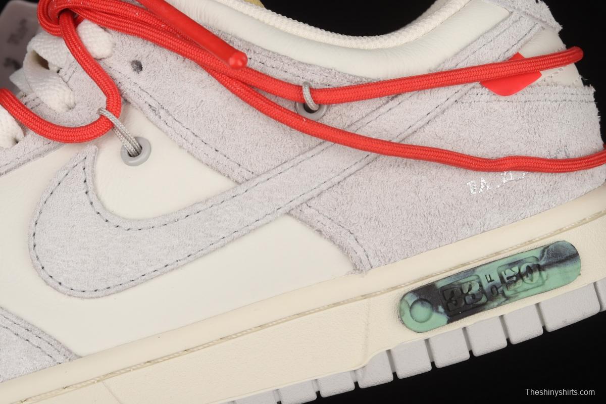 OFF-White x NIKE DUNK Low 12 of 50 OW suede SB buckle rebound fashion casual board shoes DJ0950-118