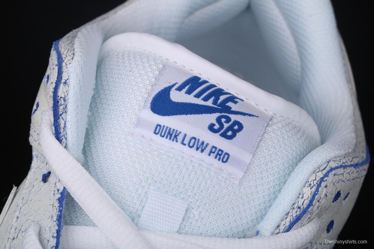 NIKE SB DUNK Low Pro Magnolia QQ crack ice blue blue porcelain sports skateboard shoes CJ6884-100