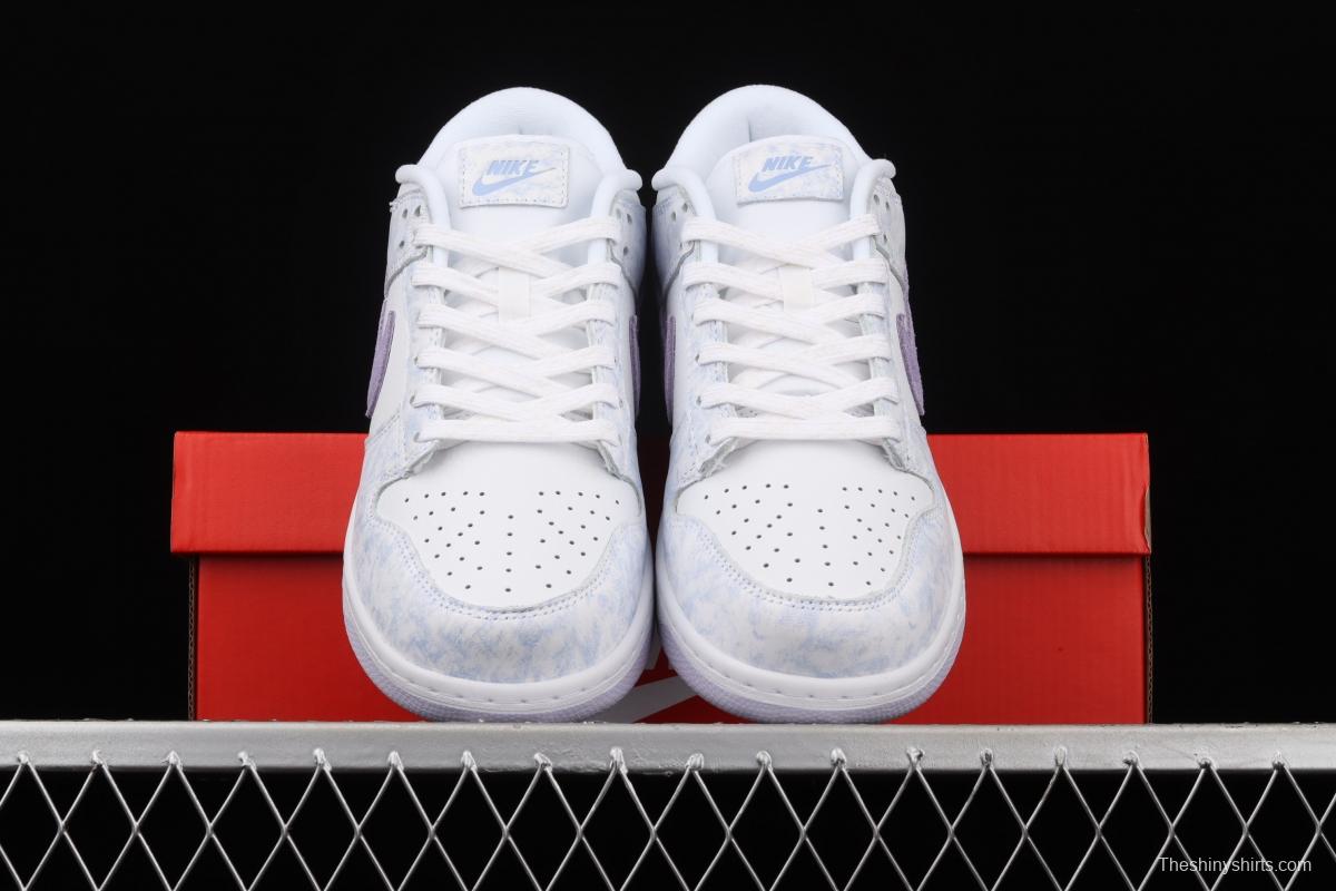 NIKE SB DUNK Low Prm white light purple color SB buckle rebound fashion leisure board shoes DM9467-500