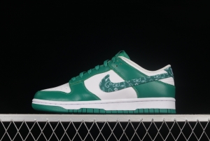 NIKE DUNK Low Green Paisley Cashew Flower White Green SB Buckle Shredded Backboard Fashion Casual Sneakers DH4401-102