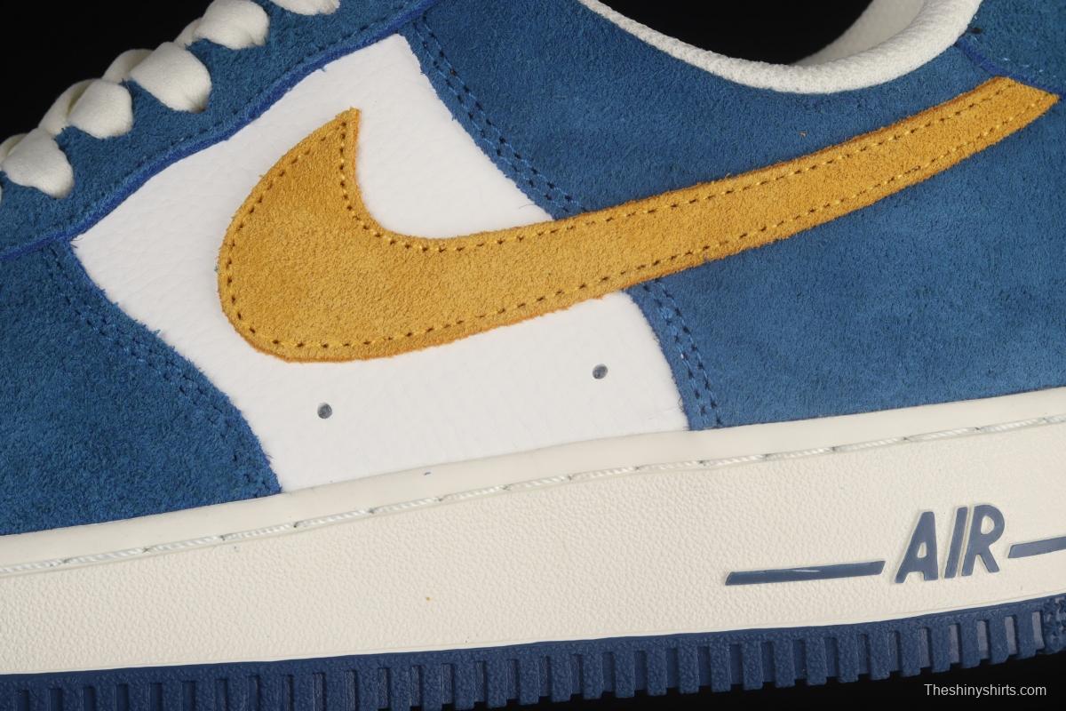 NIKE Air Force 1x07 Low blue, white and yellow color low-top casual board shoes BQ8988-103