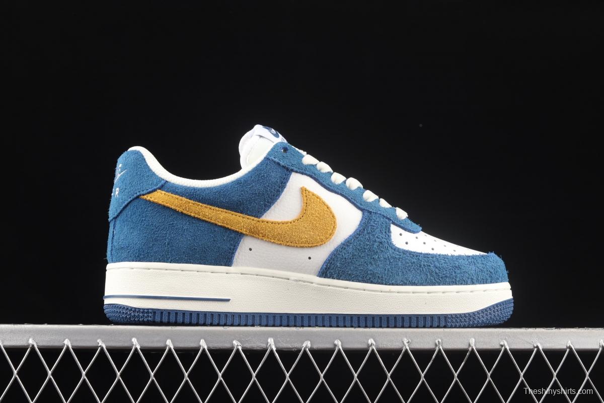 NIKE Air Force 1x07 Low blue, white and yellow color low-top casual board shoes BQ8988-103