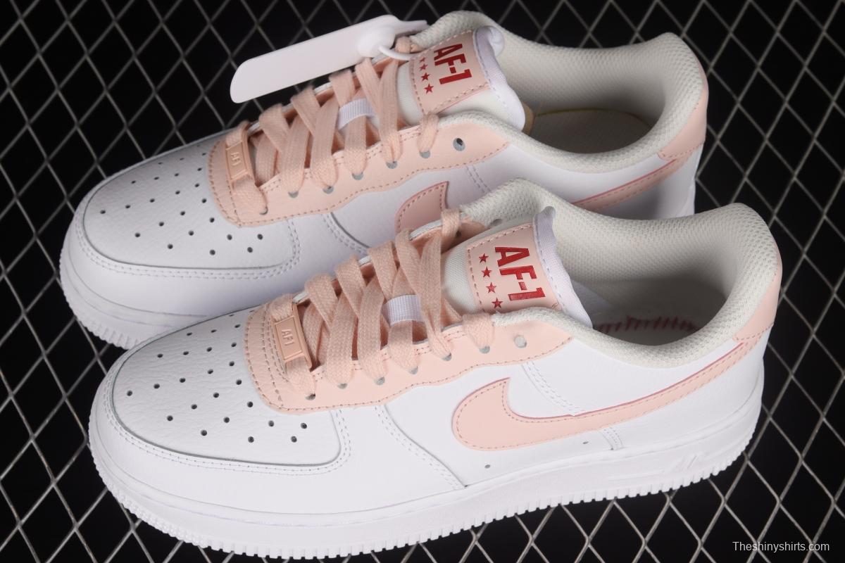 NIKE Air Force 1'07 Low White Pink Hook Low Casual Sneakers 315115-167