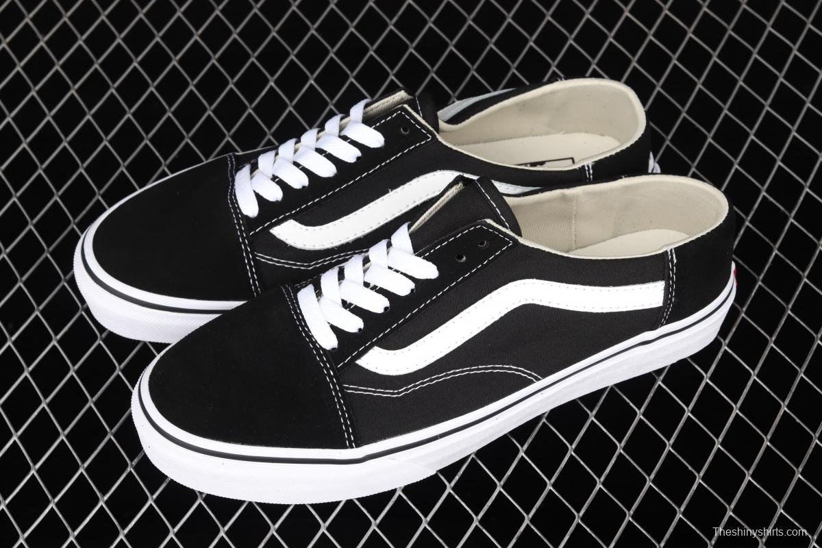 Vans Old Skool black and white low gang classic semi-drag Loafers Shoes VN0A3MUS6BT