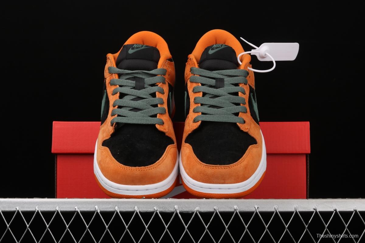 NIKE SB DUNK Low SP Ceramic dunk series carrot yellow and black low-side leisure sports skateboard shoes DA1469-001