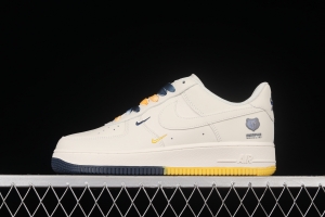 NIKE Air Force 11407 Low Su19 beige blue yellow Memphis Grizzlies city limited low-top casual board shoes TN2569-307