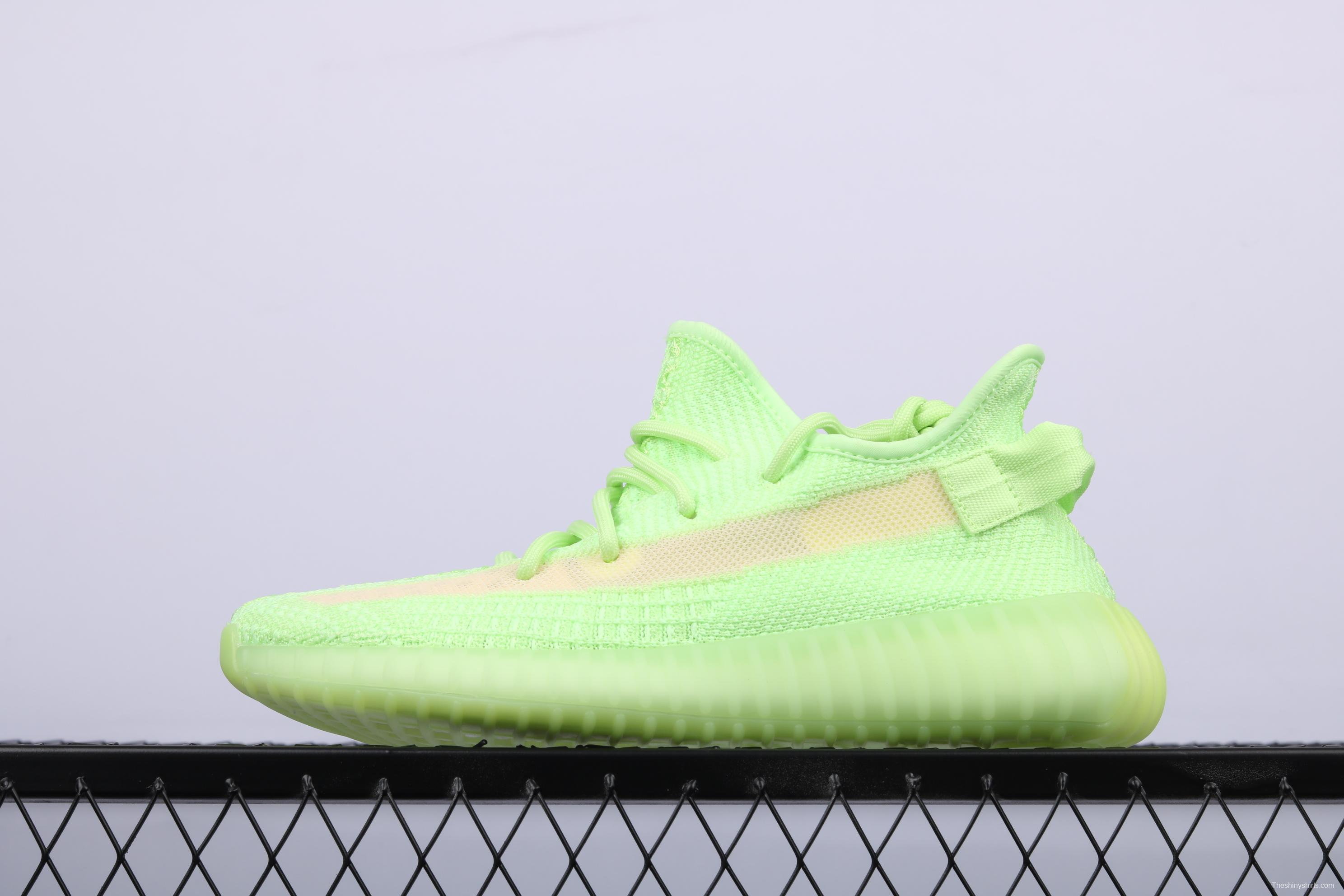 Adidas Yeezy 350 Boost V2 EG5293 Darth Coconut 350 second generation fluorescent green hollowed-out silk color matching