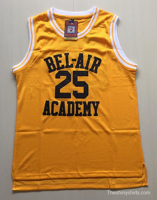 The Fresh Prince of Bel-Air Alfonso Ribeiro Carlton Banks Bel-Air Academy Yellow Basketball Jersey