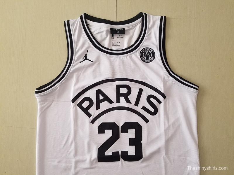 PSG Michael Jordan White Basketball Jerseys