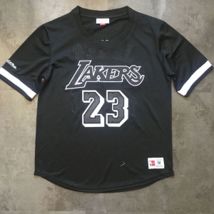 Men's LeBron James Black Retro Classic Team Short Sleeve Jersey