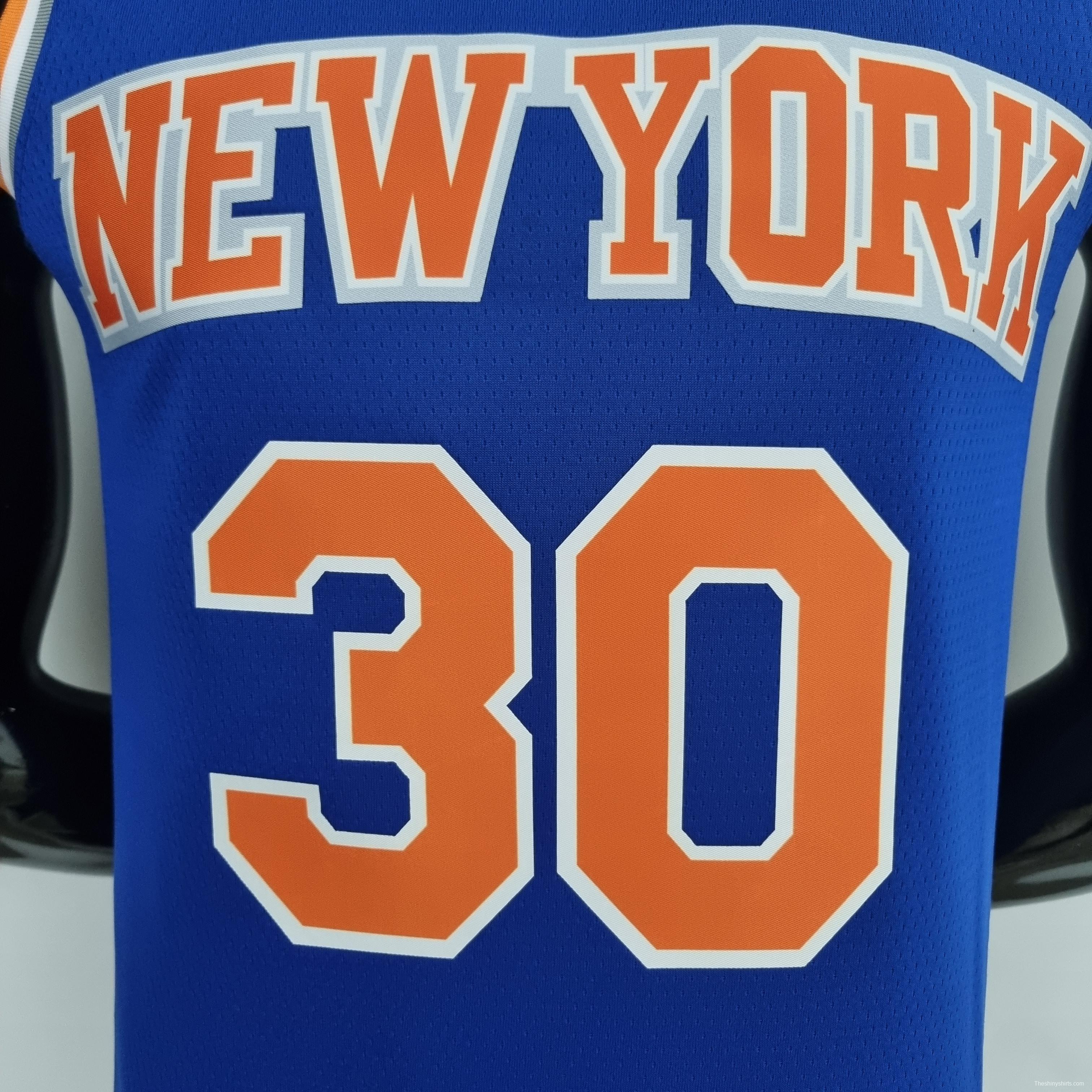 75th Anniversary Randle #30 New York Knicks Blue NBA Jersey