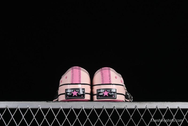 Converse Chuck 70s Low-Top Casual Sneakers with Black-Pink Chain Design - A09542C