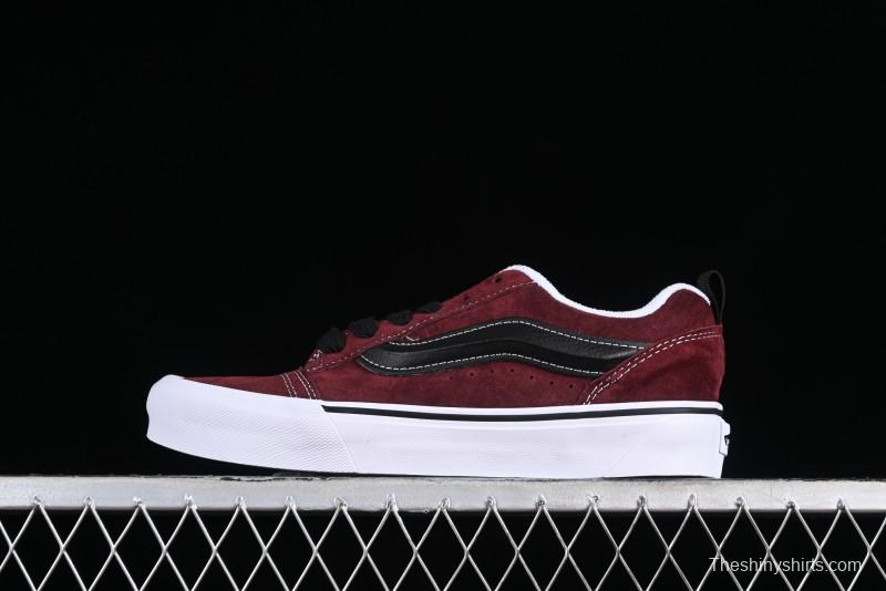 Vans Classics Knu Skool Chunky Tongue Retro Sneakers in Wine Red - VN0009QC02Y