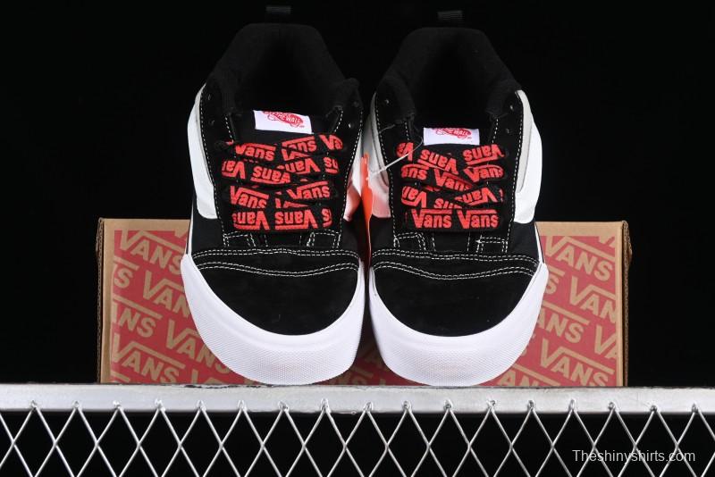 Vans Classics Knu Skool Patchwork Letter Lace-Up Chunky Tongue Platform Sneakers - VN0009QCBLK