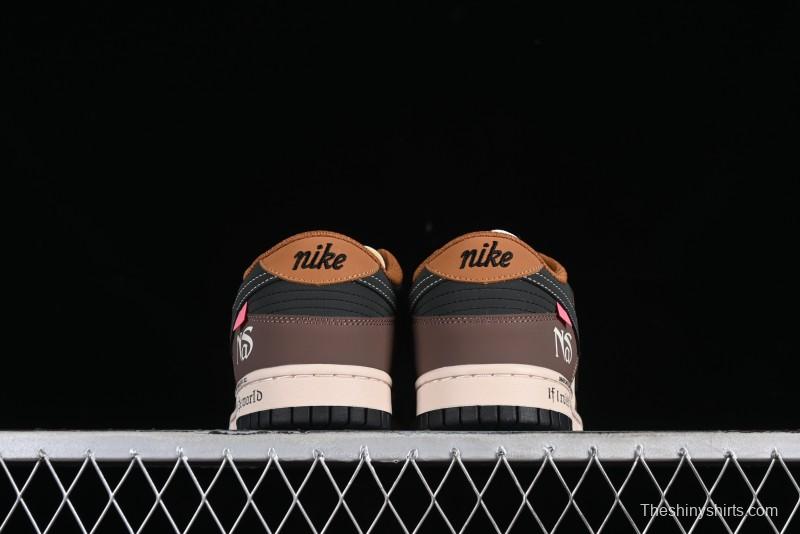 Nike SB Dunk Low Casual Skateboarding Shoes in Black/Brown - MU0232-370