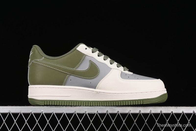 Nike Air Force 1 '07 Low Bape Collaboration - Dark Green Grey Low Top Casual Sneakers BB6566-205