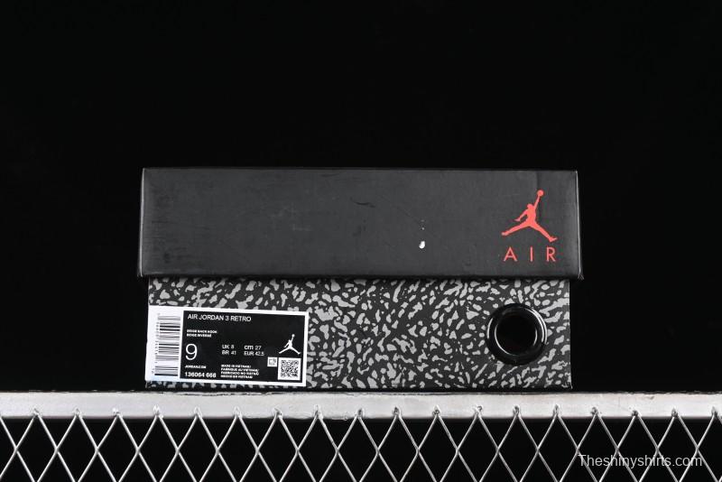 Nike Air Jordan 3 Retro Cactus Jack Collaboration High-Top Basketball Shoes with Soft Napa Leather and Visible Air Cushion - 136064-668