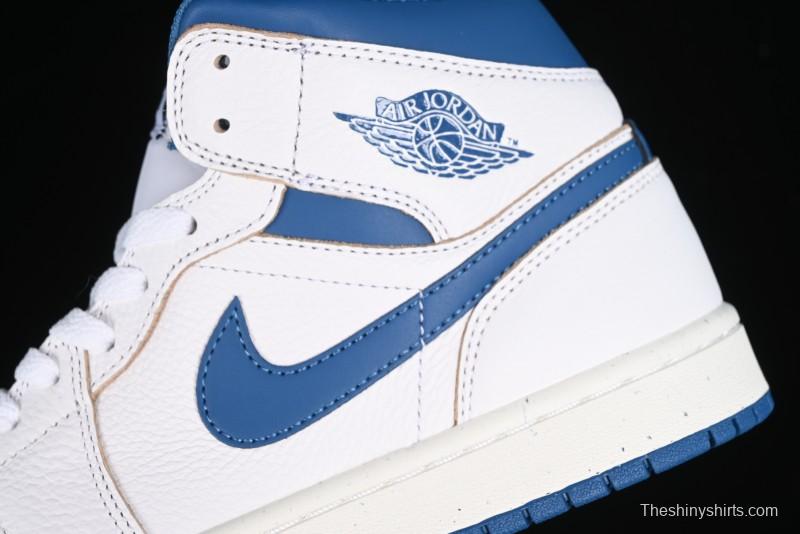 Nike Air Jordan 1 Mid Basketball Shoes Industrial Blue - FN5215-141