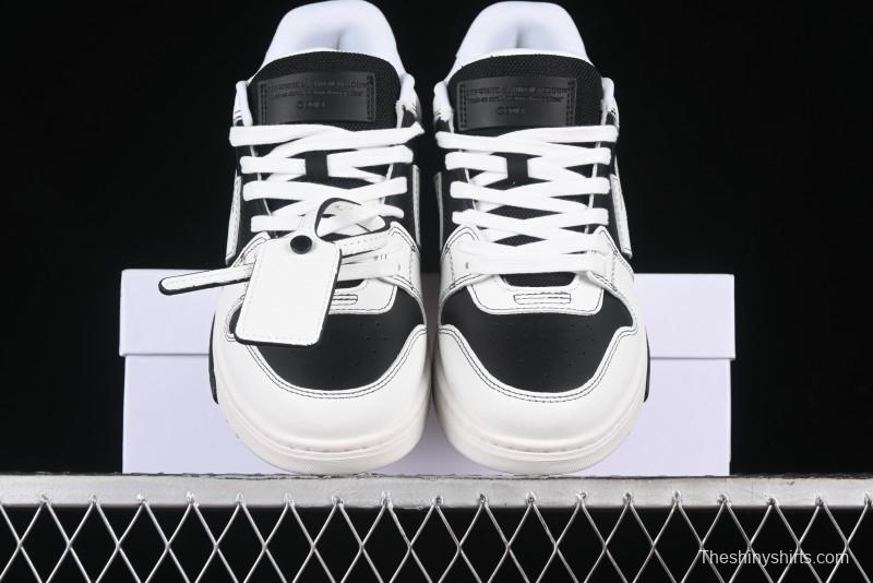 Off-White Out Of Office Low-Top Fashion Sneakers in White Black - AJD4