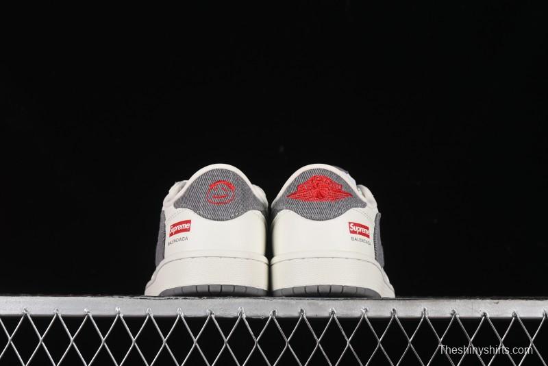 Nike Travis Scott x Fragment Design x Air Jordan 1 Low OG SP AJ1 Supreme Balenciaga Collaboration - JH6088-6