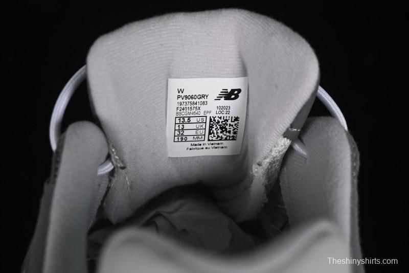 New Balance 9060 Series Hook and Loop Kids Sneakers - PV9060GRY