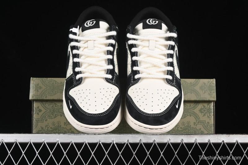 Nike SB Dunk Low Gucci Collaboration - Small Bee Series Black Hook Anniversary High-End Custom Low-Top Casual Sneakers - MM1089-030