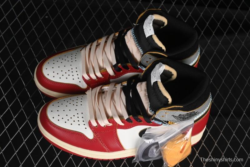Nike Union x Air Jordan 1 Retro High Basketball Shoes with Chicago-Inspired Colorway - HV8563-600