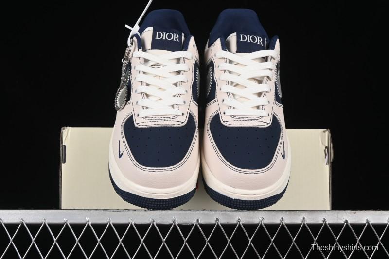 Nike Air Force 1 '07 Low Dior Collaboration - Light Blue Knit Swoosh Low-Top Casual Sneakers - KK1988-012