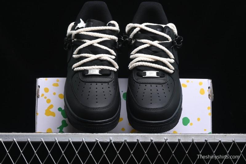 Nike Air Force 1 '07 Low Black Deconstructed Utility Casual Sneakers - CW2288-763