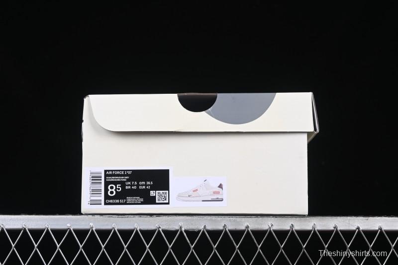Nike Air Force 1 '07 Low Supreme Collaboration - Beige Grey Woven Label Casual Sneakers - CH6336-517