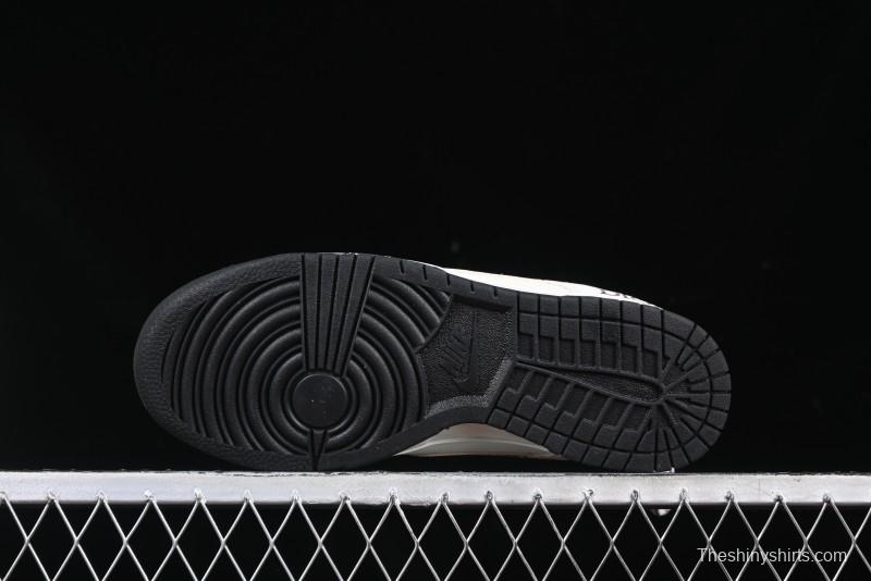 Nike SB Dunk Low Dior Collaboration Cream Coffee Floral Swoosh Anniversary Custom Low-Top Casual Sneakers - DJ2024-097