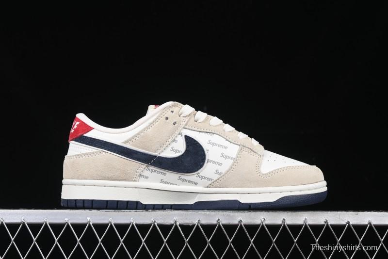 Nike SB Dunk Low Supreme Collaboration - Cream Coffee Anniversary High-End Custom Low-Top Casual Skate Shoes - AG3702-850