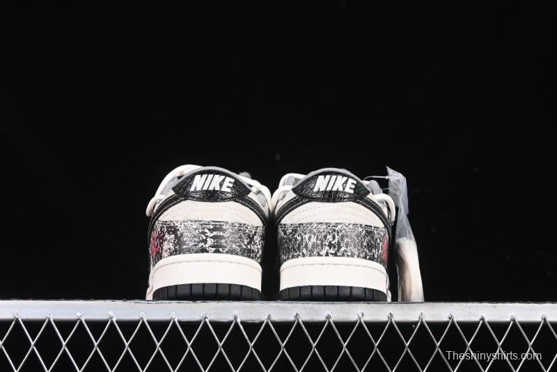 Nike SB Dunk Low Year of the Snake Series Strap Black Swoosh Custom High-End Low-Top Casual Skate Shoes - YX5066-273