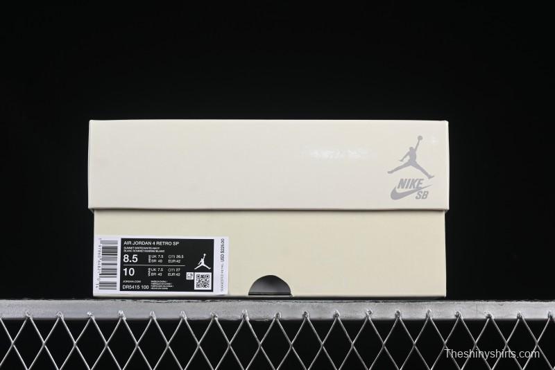 Nike SB x Air Jordan 4 Retro "Navy" White Blue Basketball Shoes - DR5415-100