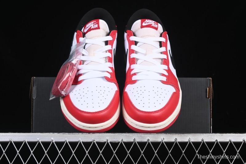 Nike Air Jordan 1 Low AJ1 White Red Black Hook Casual Sneakers - HQ6998-600