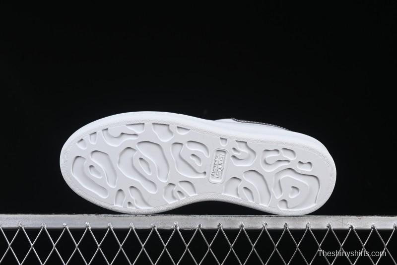 Alexander McQueen Oversized Sneakers with Mirror Silver Heel - White Leather Lace-Up Shoes