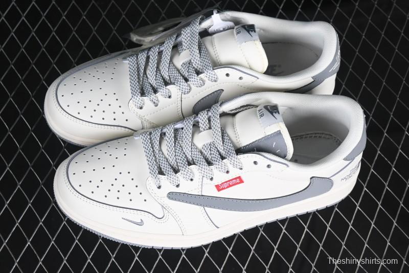 Nike Travis Scott x Fragment Design x Air Jordan 1 Low OG SP AJ1 Retro Sneakers with Unique Collaboration Details - XZ5158-002