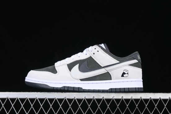 Nike Dunk Low 85 Double Swoosh Series White Grey Panda SB Low Top Casual Skate Shoes - HV1800-101