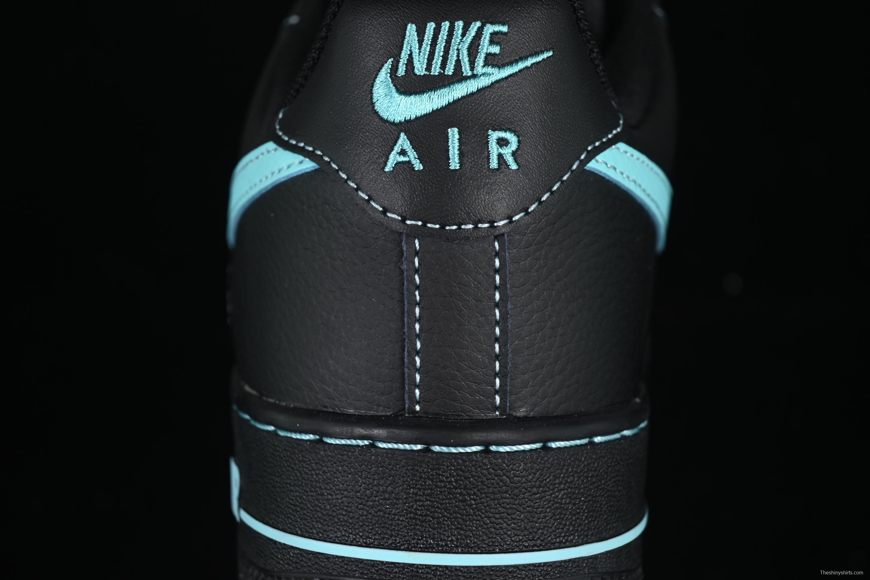 Nike Air Force 1 Low "Tiffany Blue" – Black & Aqua Classic