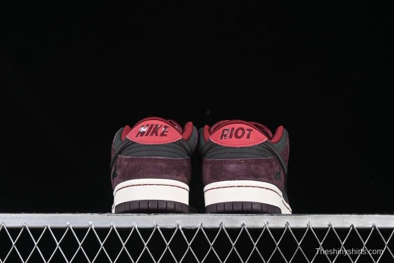 Nike SB Dunk Low "Dark Burgundy & Black" - Premium Suede Skate Shoes