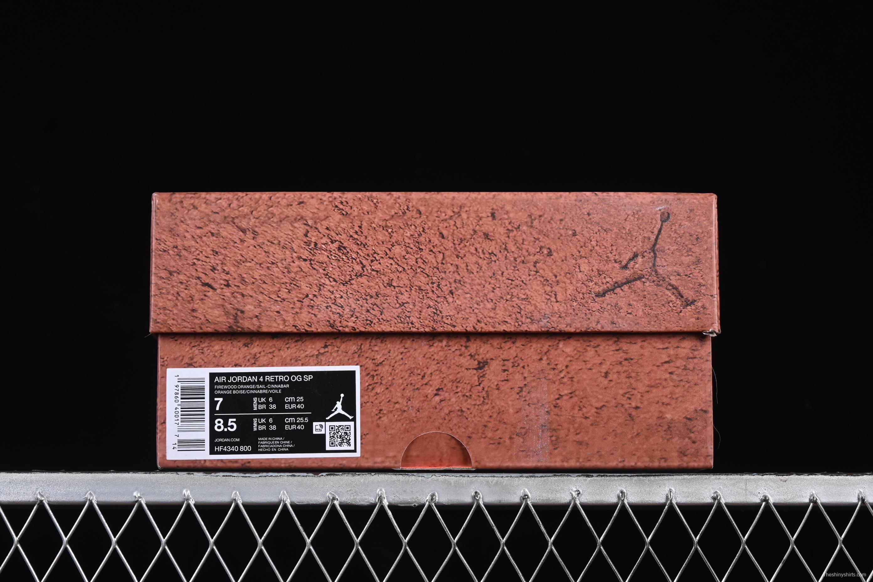 Nike Air Jordan 4 Retro OG "Brick By Brick" High-Top Sneakers with Suede and Leather Upper - HF4340-800