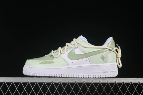 Nike Air Force 1'07 Low "Green Love" 520 Limited Edition Casual Sneakers with Small Green Heart Design - DH2920-111
