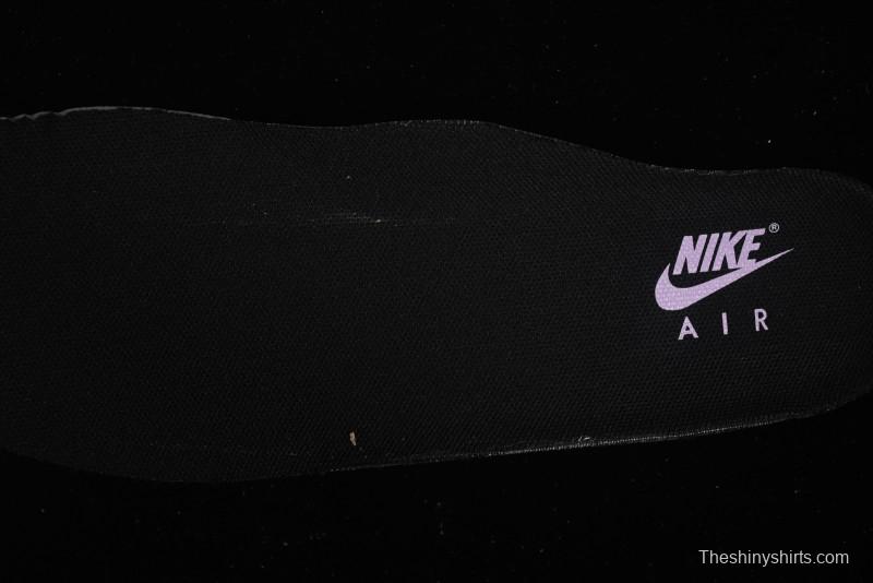 Nike Air Force 1'07 Low Casual Sneakers in Black with Purple Swoosh - HQ2037-001