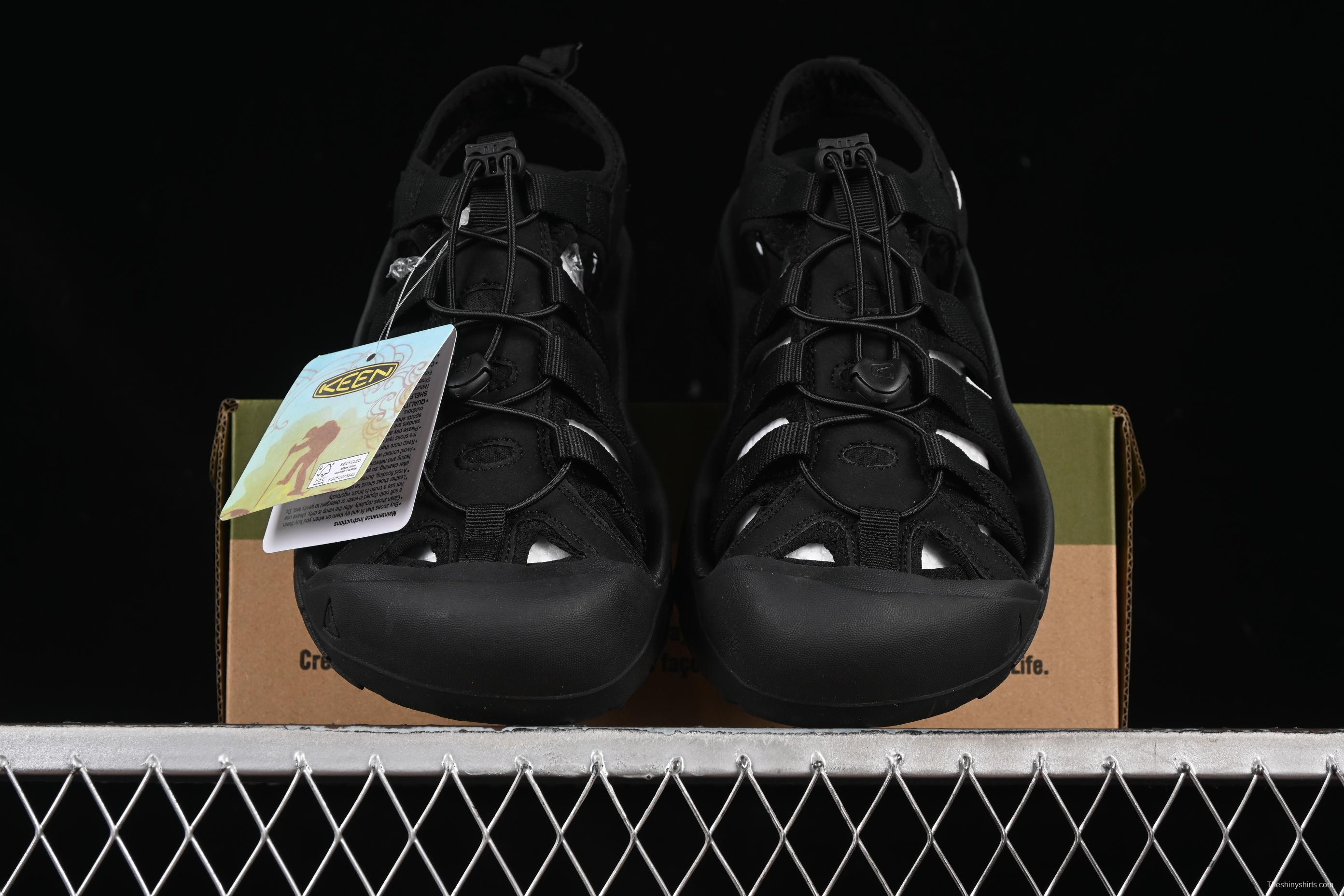 Keen Newport Summer Trendy Woven Elastic Strap Water Hiking Outdoor Sandals - 1022258 Black White