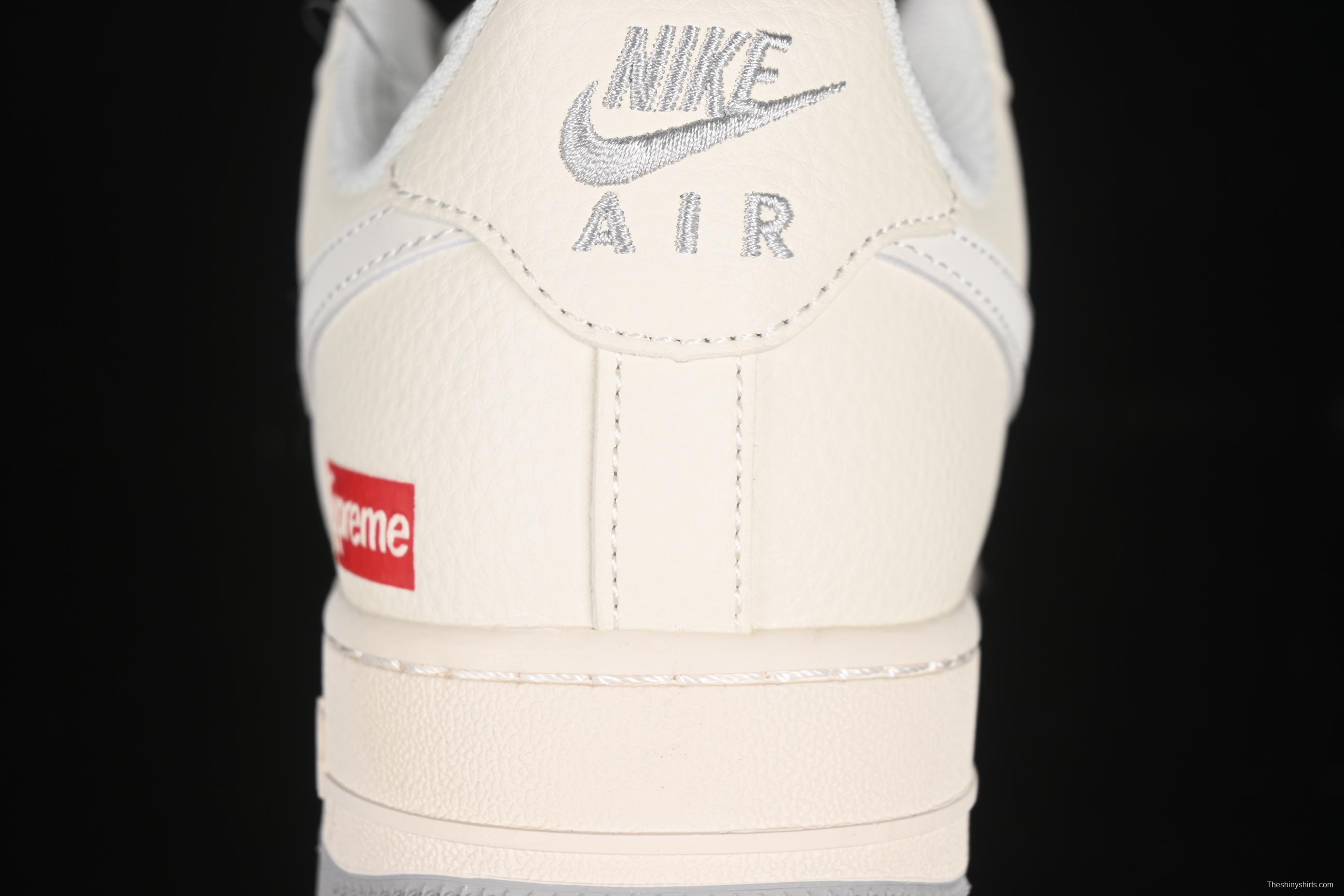 Nike Air Force 1 '07 Low Supreme Collaboration Two-Tone Red Grey Casual Sneakers - XX3168-157