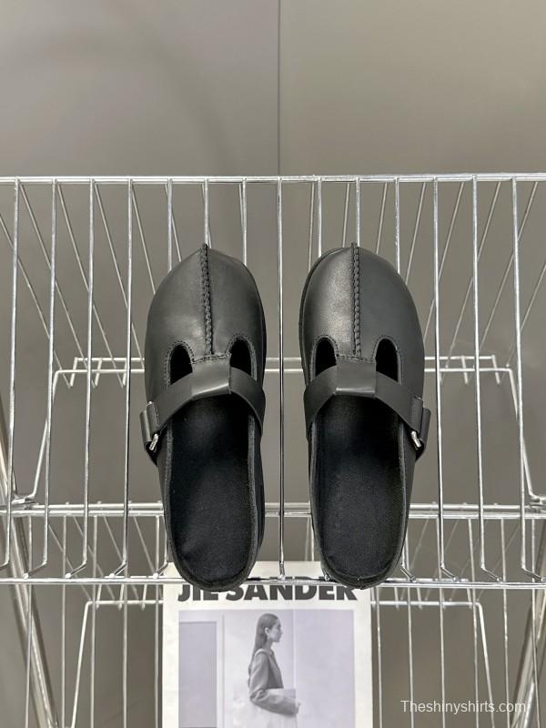 2025 UGG Black Leather Slippers KFY00230