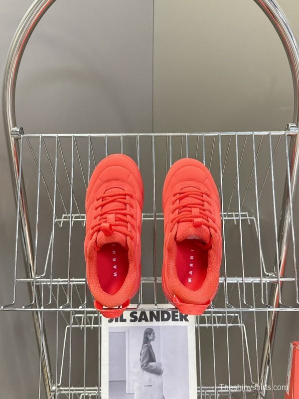 2025 Women Marni Red Fabric Sneakers