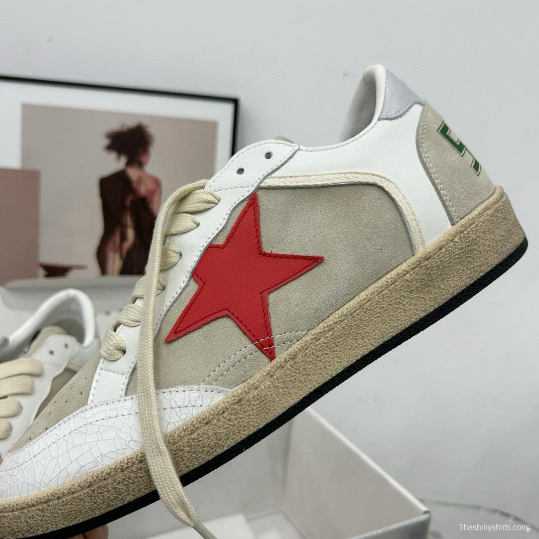 2024 Unisex GGDB White Beige Red Suede Leather Low-Top Sneakers MJ00260